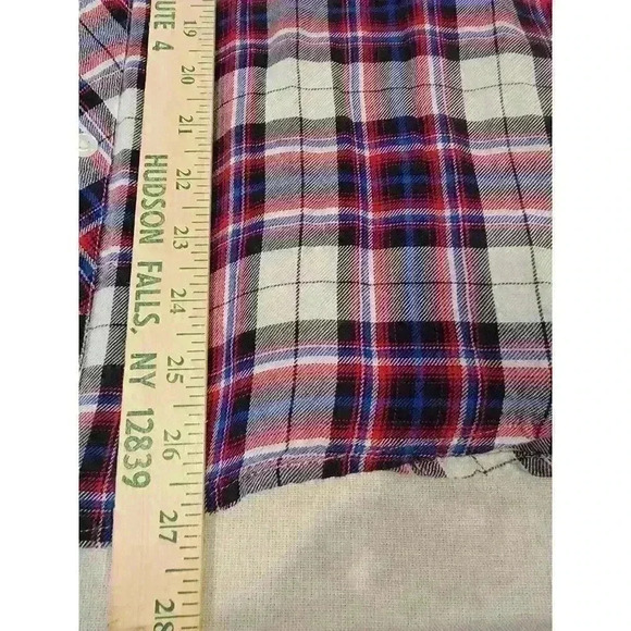 Rails Womens Top Size L Plaid Button Down Shirt Red White Blue Patriotic - Picture 5 of 8